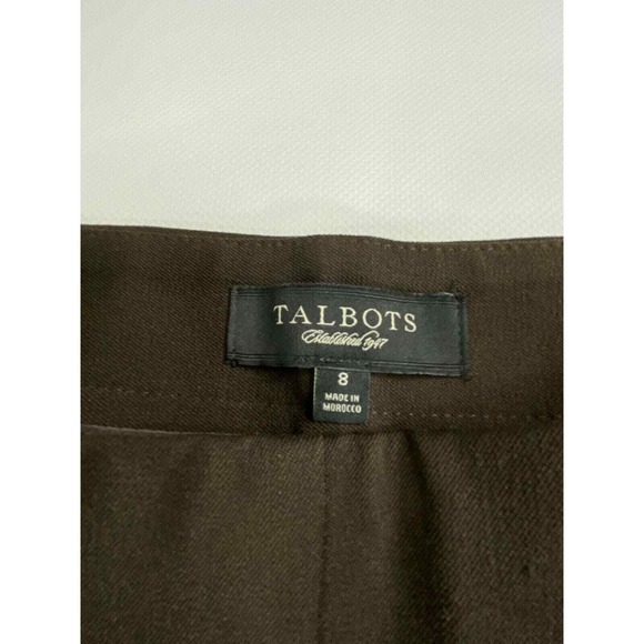 Talbots Womens Tapered Pants Mid Rise Button Closure Stretch Brown Size 8 - Picture 3 of 11
